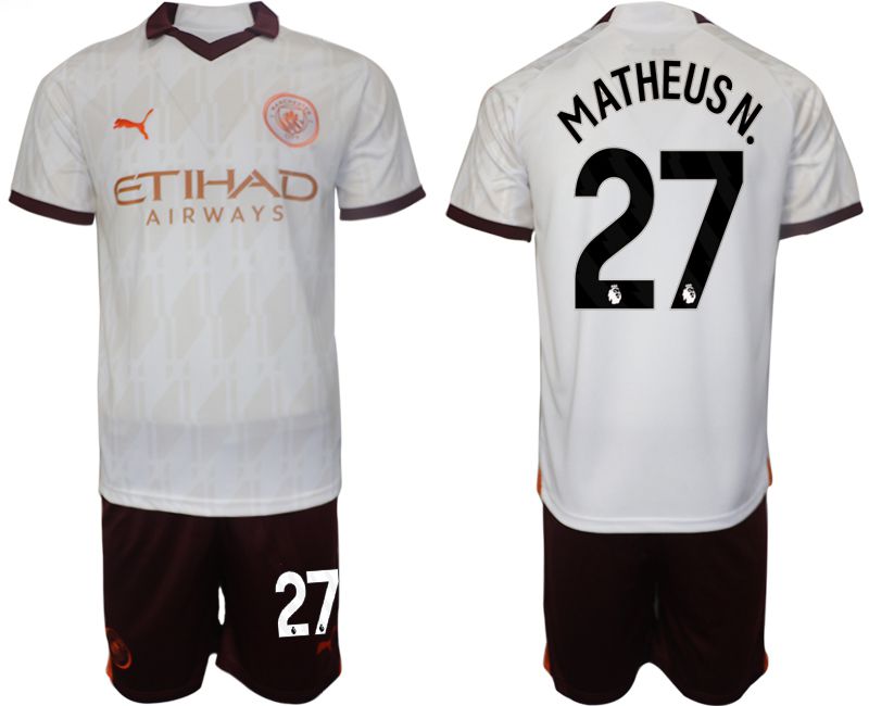 Men 2023-2024 Club Manchester City away white 27 Soccer Jersey